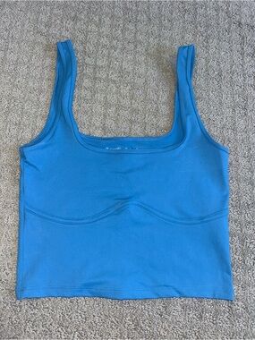 Abercrombie & Fitch Bright Blue Square-Neck Crop Top